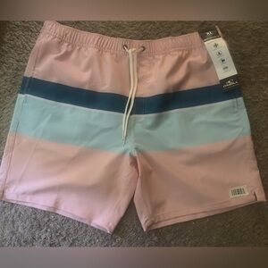Men’s new O’Neill size XL draw string above the knee 17” swim shorts drawstring